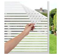 LEMON CLOUD Privacy Window Film Self-adhesive No-Glue Static Cling Stripe Pattern Frosted Window Film Decorative Privacy Glass Film for Office Home All Smooth Glass Surface 75x400CM