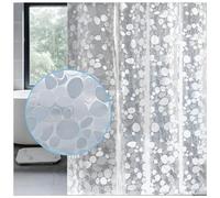 LEMON CLOUD Shower Curtain, PEVA Waterproof and Mould Resistant, Weighted Hem Bathroom Curtains with 3 Magnets and 12 White Plastic Hooks, Cobblestone - (240x200CM/94 W x 78" L)