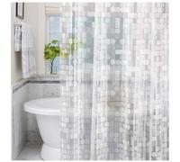 LEMON CLOUD Shower Curtain, PEVA Waterproof and Mould Resistant, Weighted Hem Bathroom Curtains with 3 Magnets and 12 White Plastic Hooks, Geometric - (240x180CM/94 W x 71" L)