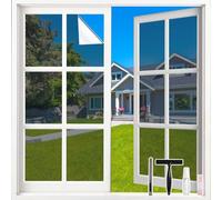 LEMON CLOUD Silver Mirror Film, Sun Protection Film, Window Inside, Privacy Screen, Window Film from Outside, Opaque, Transparent, Static Self-Adhesive, 60 x 200 cm with Tools