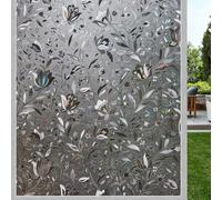 LEMON CLOUD Window Film Opaque Self-Adhesive Rainbow Static No-Glue Privacy Film Anti-UV Sun Protection Film for Living Room Grey Black Tulip - 44.5 x 400 cm