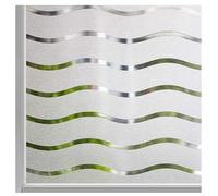 LEMON CLOUD Window Film Privacy Frosted Self Adhesive Window Sticker No Glue Static Cling Opaque Glass Film UV Protection Wave Patten 44.5x200cm