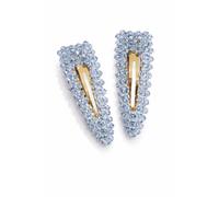 Lemon Daisy Accessories Women's Crystal Beaded Hair Clips, Gold Barrette Slides for Prom, Party & Holiday, Statement Sparkly Hair Accessories in Blue Lemon Daisy Accessories Blue One Size