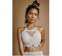 Lemon Daisy Accessories Women's Miri Crochet Summer Holiday Beach Crop Top in White Lemon Daisy Accessories White One Size