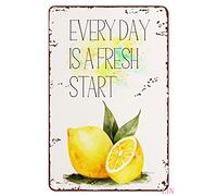 Lemon Decorations for Bathroom Lemon Yellow Lemon Metal Signs Vintage Room Decor Aesthetic Wall Art Tin Sign Gift for Garage Bathroom Living Room Man Cave Bar 12x8 inch