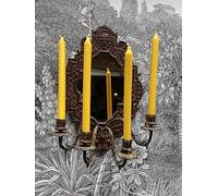 Lemon Dinner Candle, Rustic Bright Yellow Coloured Candle Bistro Dining Candle 28cm, 14 Hour Burn: Individual Candle, Cute Candle, Homewarming Gift