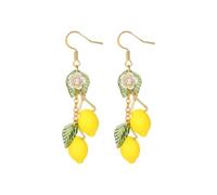Lemon Earrings, Yellow Lemon Hook Earrings Resin Sweet Dangle Drop Lime Fruit Earring Dainty Lemon Accessories Costume Dress Jewelry Gift for Women Lady