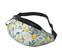 Lemon Fanny Pack Lemon Fruits Tree Leaf Crossbody Bag Lemon Fruits Hands-Free Bag Trail Runners 14X35CM