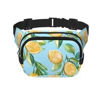 Lemon Floral Double Layer Waist Bag Pack Summer Fruit Bum Bag Fanny Pack for Men Women, Adjustable Belt Bag for Travel Hiking Running Cycling Festival