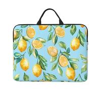 Lemon Floral Laptop Case 14 Inch Summer Fruit Laptop Bag for Women Men, Water-Resistant Business Computer Carrying Bag Shockproof Notebook Sleeve