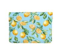 Lemon Floral Laptop Sleeve 13 Inch PU Leather Case Protective Summer Fruit Laptop Bag Water Resistant Computer Case Tablet Carrying Bag for Women Men