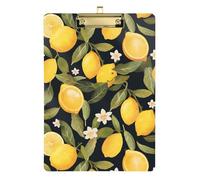 Lemon Flower Black clipboard Engineer Transparent for Nurses Home Contractor Size 9 x 12