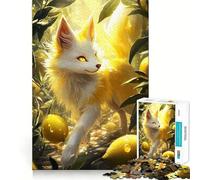 Lemon Fox in Orchard 1000 Piece Jigsaws for Teenagers Casual Game Creative Play Fun Activity Home Accent (38x52cm)