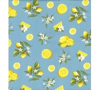 Lemon Fresh Delight Digital Cotton Printed Fabric 112cm / 44" Wide 100% Cotton Poplin Print for Sewing, Quilting, Home Décor, Clothing