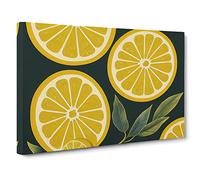 Lemon Fruit Art Deco Canvas Wall Art Print Ready to Hang, Framed Picture for Living Room Bedroom Home Office Décor, 30x20 Inch (76x50 cm)