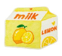 Lemon Fruit Bath Mat for Bathroom Rugs Cute Yellow Absorbent Non Slip Fruit Lemon Bath Rug Milk Cartoon Shaped Fun Plush Microfiber Shower Rug Washable Carpet Fluffy Bathtub Mat Decorative