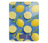 Lemon Fruit Blue Art Painting LCD Display Food Scale mini 11lb/0.18oz, 5kg/5g Kitchen Supplies Scale with 4 Unit for Weight Loss Dieting Meal Prep (Batteries not Included)