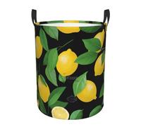 Lemon Fruit Circular Hamper – Stylish Water-Resistant Storage Basket With Full-Print Design, Durable Oxford Cloth Laundry Basket For Home, Bathroom, Kitchen & Kids Room