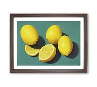 Lemon Fruit Citrus BLK Framed Print | A4 Walnut Framed Wall Art | Ready to Hang | Modern Food Picture | Living Room Bedroom Lounge Office