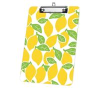 Lemon Fruit Clipboard A4, Acrylic Decorative Legal Size Clip Board 9"× 12. 5" with Low Profile Metal Clip, Clipboards A4 for School Offoce Lady Men Women Nurses