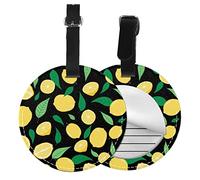 Lemon Fruit Cruise Luggage Tag, Fun Printed Luggage Tags, Personalised Luggage Tags for Suitcases Leather Bags,Travel Handbags Easy to Identify Round Luggage Tags.