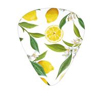 Lemon Fruit Florals,12 Pcs Guitar Pick,3 Different Thickness Plectrums for Acoustic Guitar Bass Ukulele (0.46mm 0.96mm 0.71mm)