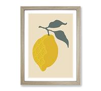 Lemon Fruit Modern Framed Print | A4 Oak Framed Wall Art | Ready to Hang | Modern Food Picture | Living Room Bedroom Lounge Office