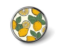 Lemon Fruit Pattern Badges Pin, Personalized Exquisite Round Badge, 1 Inch Button Pins for Women And Men, Decorative Metal Round Brooch for Clothing, Backpacks, And Hats