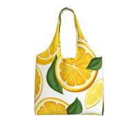 Lemon Fruit Pattern Canvas Tote Bag for Women Reusable Shopping Grocery Bags with Handles Cloth bags