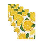 Lemon Fruit Pattern Car Air Fresheners Cards 4 Pcs Hanging Fragrance Scented Cards Long-Lasting Car Aromatherapy Tablets for Wardrobe Bathroom Car Interior Mirror Pendant Gifts