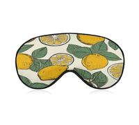 Lemon Fruit Pattern Eye Mask Soft Sleep Mask for Side Sleeper Light Blocking Night Eye Cover with Adjustable Strap Sleep Shade Cover Night Blindfold Eyeshade Sleeping Masks for Travel