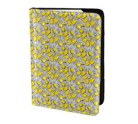Lemon Fruit Pattern Print 5.5in Passport Travel Document Wallet Case Stylish Secure Men Women For Travelers, Black, One Size