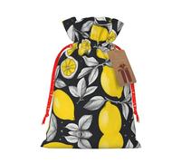 Lemon Fruit Pattern Print Drawstring Pouch For Gifts,Reusable Adorable Gift Bags,Perfect For Jewelry And More