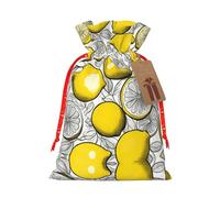 Lemon Fruit Pattern Print Drawstring Pouch For Gifts,Reusable Adorable Gift Bags,Perfect For Jewelry And More