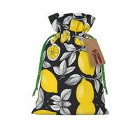 Lemon Fruit Pattern Print Drawstring Pouch For Gifts,Reusable Adorable Gift Bags,Perfect For Jewelry And More