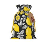 Lemon Fruit Pattern Print Drawstring Pouch For Gifts,Reusable Adorable Gift Bags,Perfect For Jewelry And More