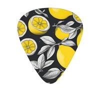 Lemon Fruit Pattern Print Guitar Pick for Men Women Triangle Instrument Accessories Plectrums(12pcs One sided)