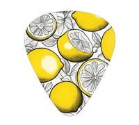 Lemon Fruit Pattern Print Guitar Pick for Men Women Triangle Instrument Accessories Plectrums(12pcs One sided)