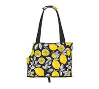Lemon Fruit Pattern Print Pet Tote Bag, Foldable Portable Single Shoulder Pet Carrier For Small Dogs Cats