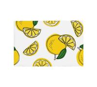 Lemon Fruit Pattern Printed Linen Placemats 4 PCS Set - Double Layer Heat Resistant Non-Slip Place Mats for Dining Room, Kitchen Table Decor, Indoor Outdoor, Housewarming Gift