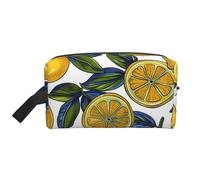 Lemon Fruit Pattern Printed Makeup Bag Travel Portable Cosmetic Bag Large Capacity Makeup Case Toiletry Handbag Organiser for Women