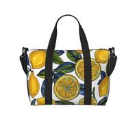 Lemon Fruit Pattern Printed Travel Bag Duffle Bag for Men Women, Large Water Resistant Gym Bag Weekend Holdall Bag with Shoulder Strap