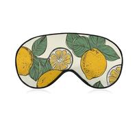 Lemon Fruit Pattern Sleep Mask Soft Comfortable Eye Mask with Adjustable Strap Eye Cover Eye Shade for Men Women Work Travel