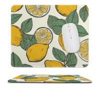 Lemon Fruit Pattern Stitched Edge Mouse Pad