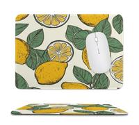 Lemon Fruit Pattern Stitched Edge Mouse Pad