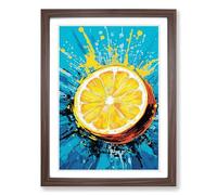 Lemon Fruit Pop Framed Print | A2 Walnut Framed Wall Art | Ready to Hang | Modern Food Picture | Living Room Bedroom Lounge Office