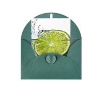 Lemon Fruit Print Blank Greeting Cards, Love Buttons, Pearl Paper Envelopes Suitable For Various Occasions - Anniversary Cards, Thank You Cards, Holiday Cards, Wedding Cards, Congratulations.