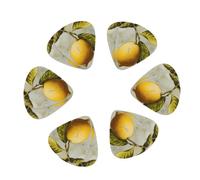 Lemon fruit Print Guitar and Ukulele Picks For Music Lovers 12 PCS Mixed Gauges(0.46/0.71/0.96mm)