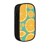 Lemon Fruit Print Pencil Case Coin Key Card Bag Purse Large Pen Pouch for Kids Boys School Office