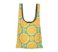 Lemon Fruit Print Reusable, Foldable,Washable Grocery Bags Foldable in A Pouch Eco Tote Shopping Bag,Daily Shopping Loading